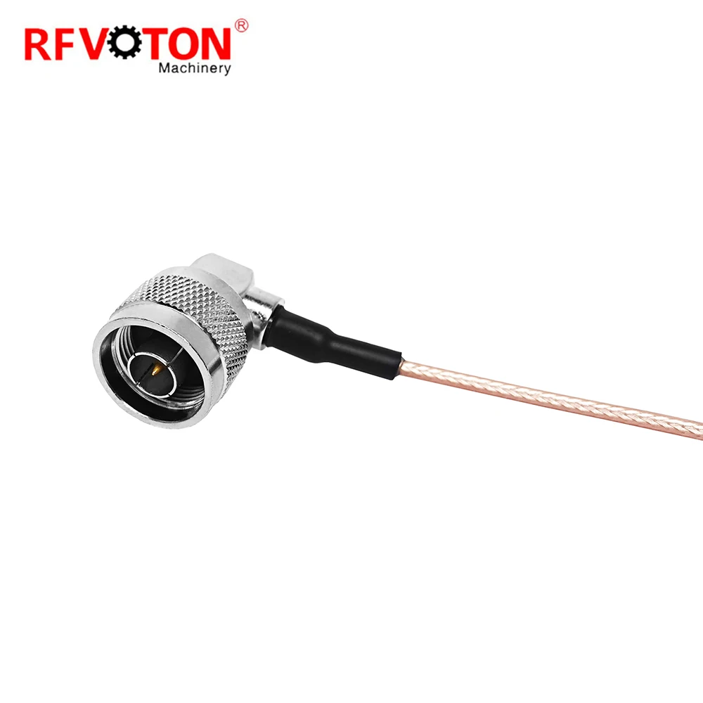 Fabrikneues 50-Ω-HF-Kabel mit geringer Dämpfung nach Typ RG316, rechter Winkel: N-Stecker-Buchse zu SMA-Stecker-Buchse, Antennen-Jumper-Baugruppe