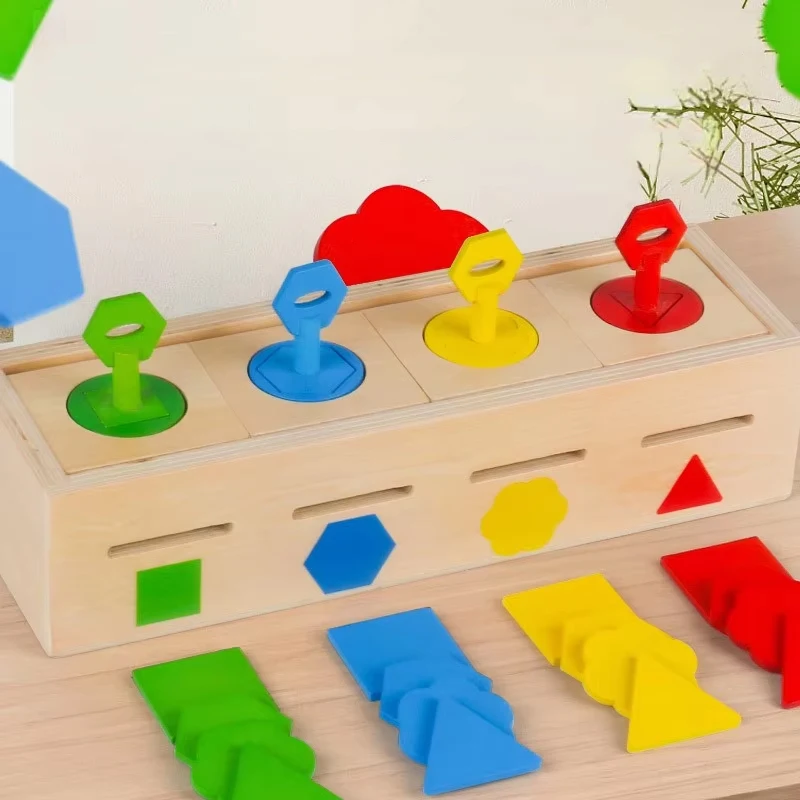 Montessori-Sinnesentwicklung Holzspielzeug für Kinder, kognitive Intelligenzbox, Lern- und Sortierspielzeug für Kleinkinder, pädagogisches Spielzeug Geschenk