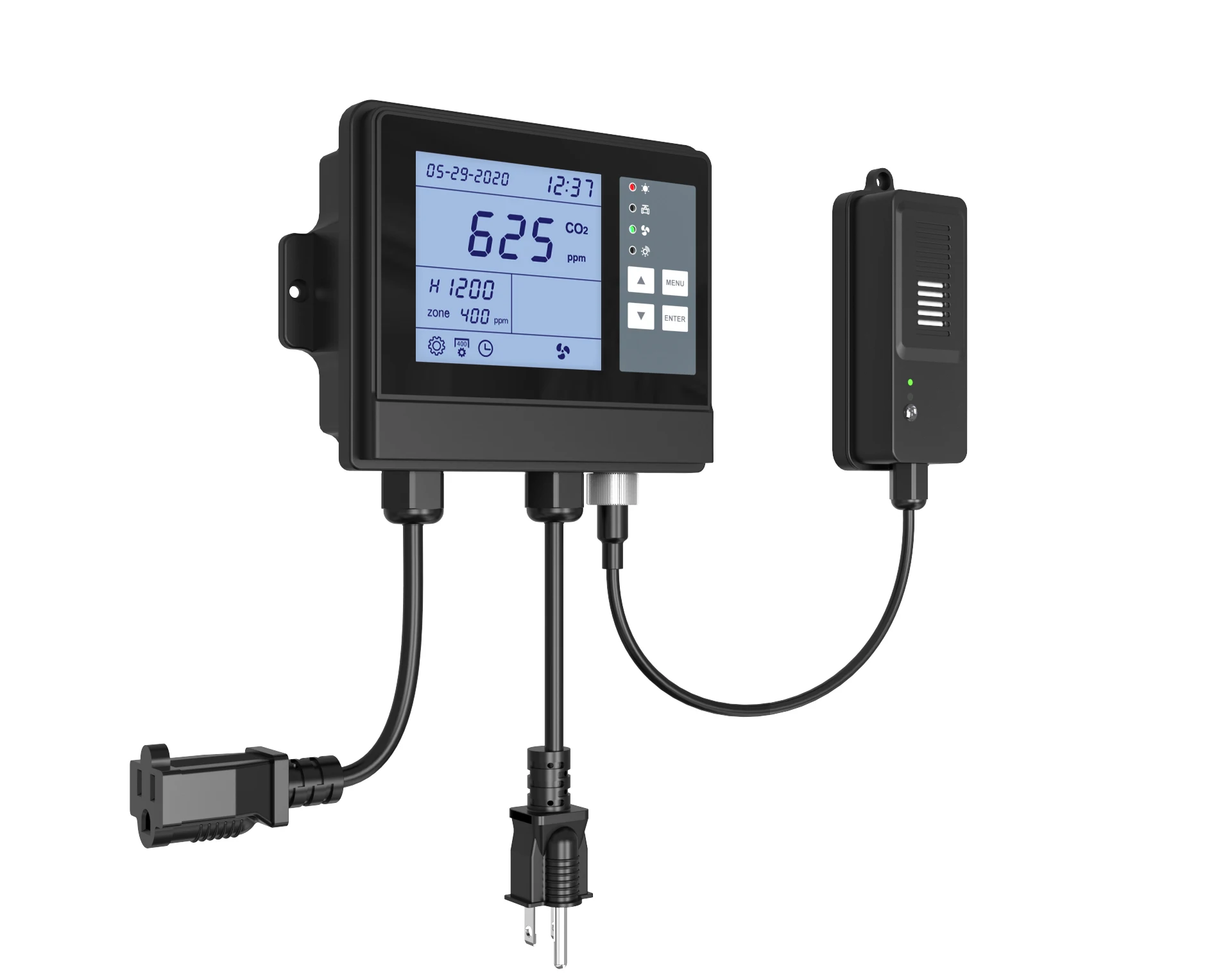 Wall Mountable Large Color LCD Co2 Monitor for Grow Room, Easy to Read ...