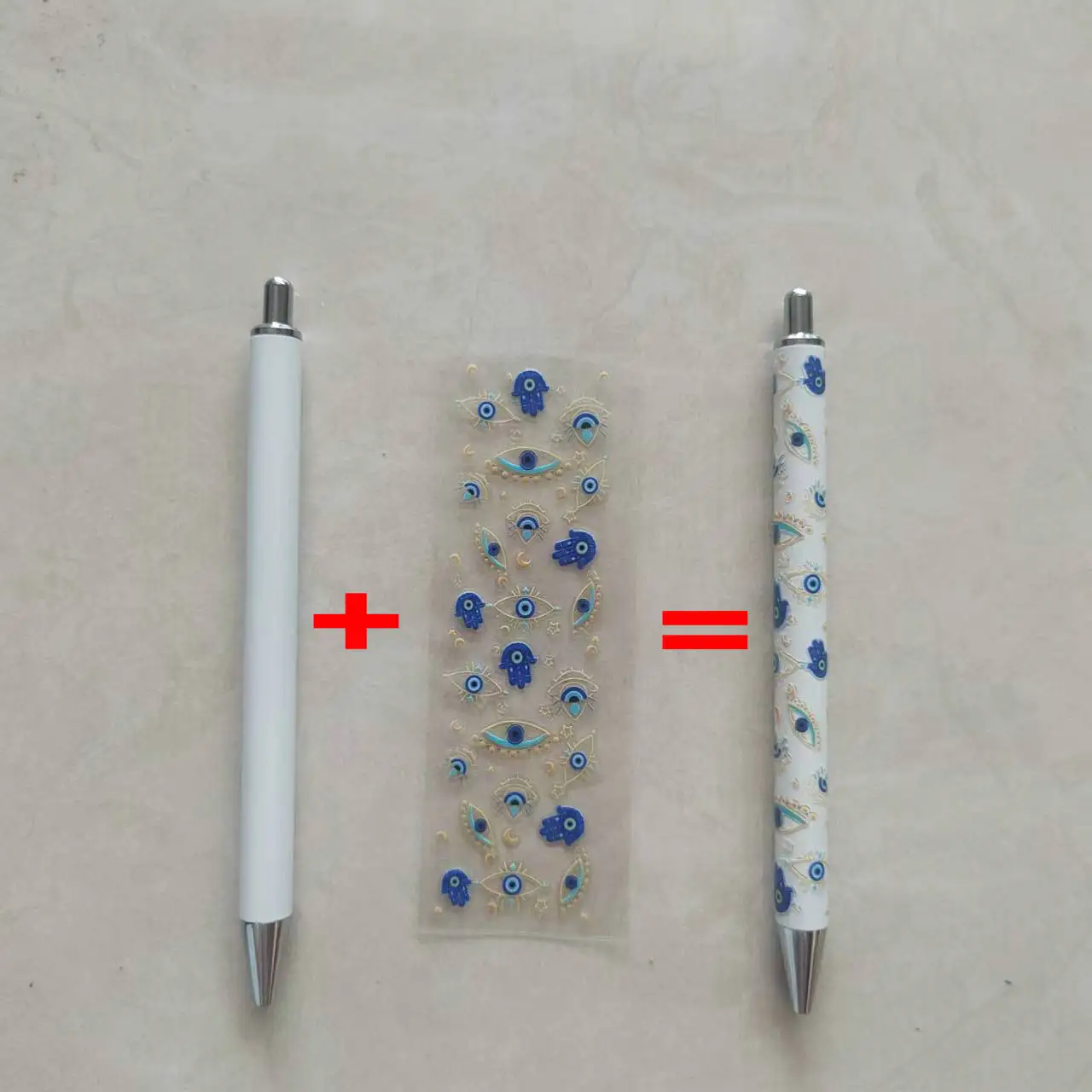 УФ dtf кристаллическая ручка белая пустая бочка теплопередающая сублимационная гелевая Персонализированная термоусадочная наклейка