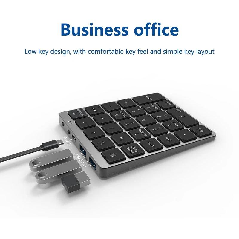 28キーデジタルアルミ合金USB 3.0ワイヤレスポータブルキーボード用