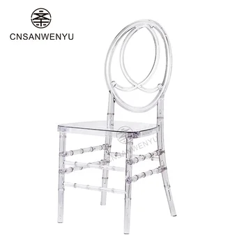 Luxury transparent clear crystal resin acrylic banquet event wedding chiavari chavari chair