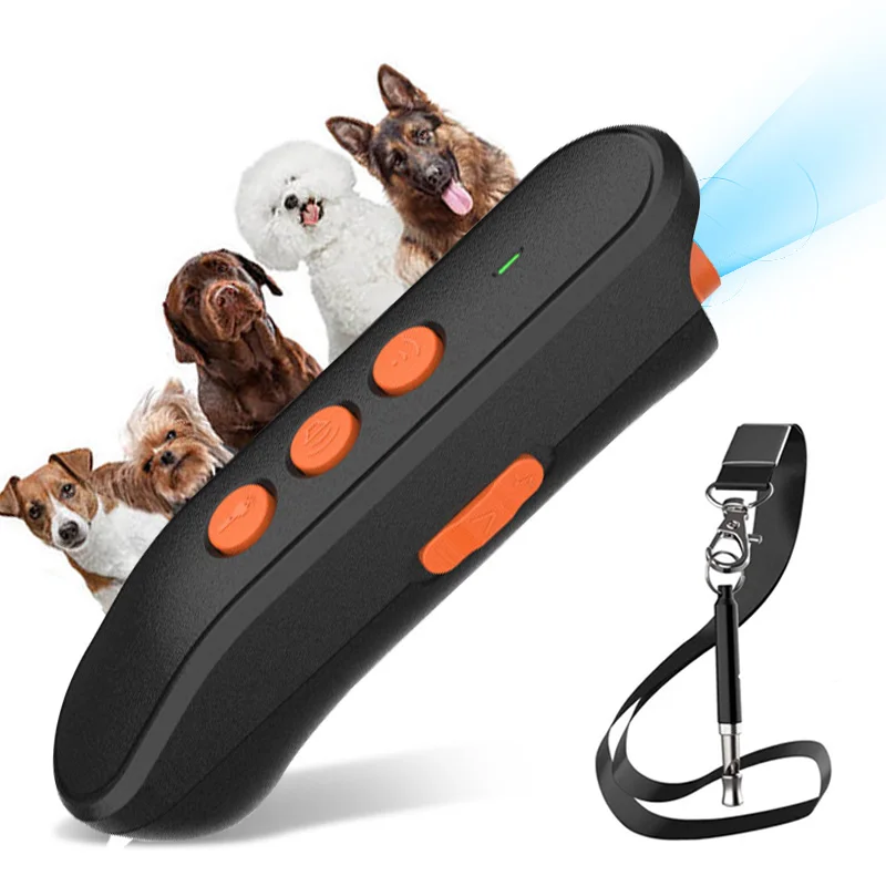 Dog Barking Control Device 49 Feet Range Ultrasonic Dog Repeller Ultrasonic  Anti-Barking Device With Flashlight