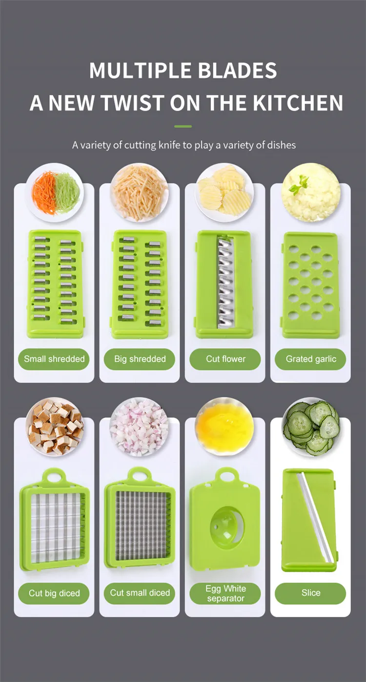 Top Seller Combined Kitchen Set Slicer Vegetable Cutter Hand Garlic