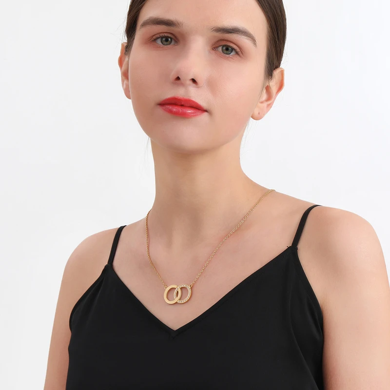 Ins Hot Sale Jewelry Engraving Stainless Steel Design Circle Heart