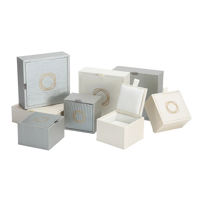 Wholesale Premium Customized Personalized Earring Necklace Rigid Cardboard Square Velvet Lining Sponge Jewelry Box Jewelry
