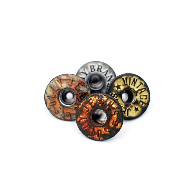 Denims Metal Buttons Washable Custom Buttons Jeans Rivet Custom Engraved Logo Jeans Brass Buttons