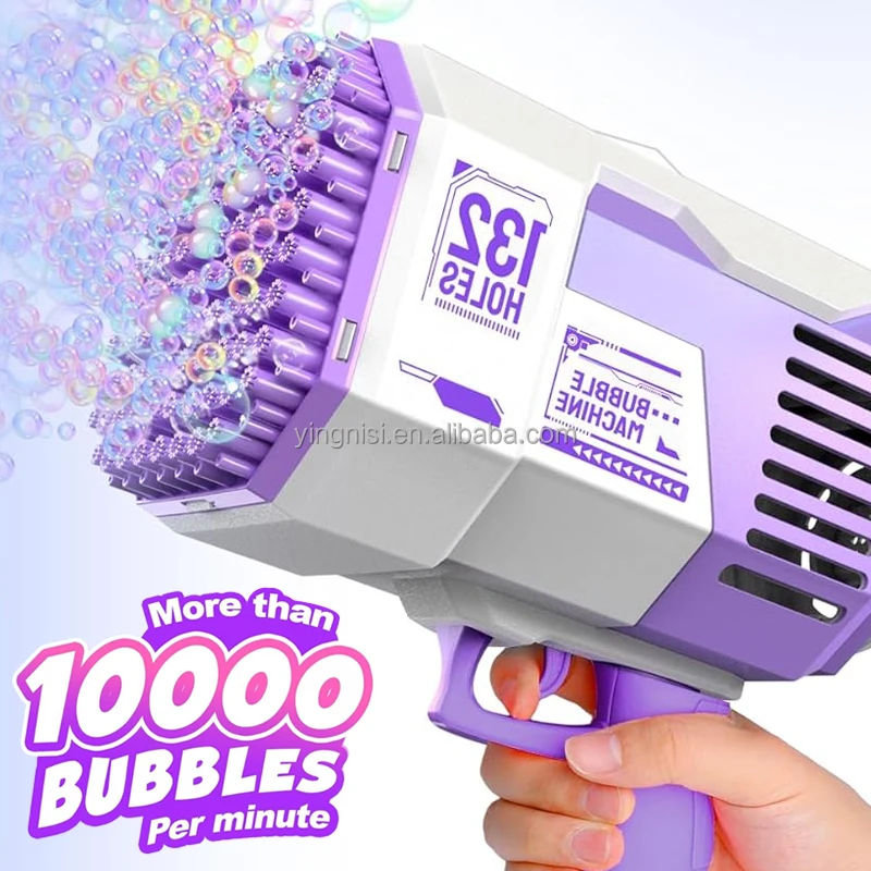 electric automatic Bubble machine gun for kids 132 holes bubble blower toy bubble gun