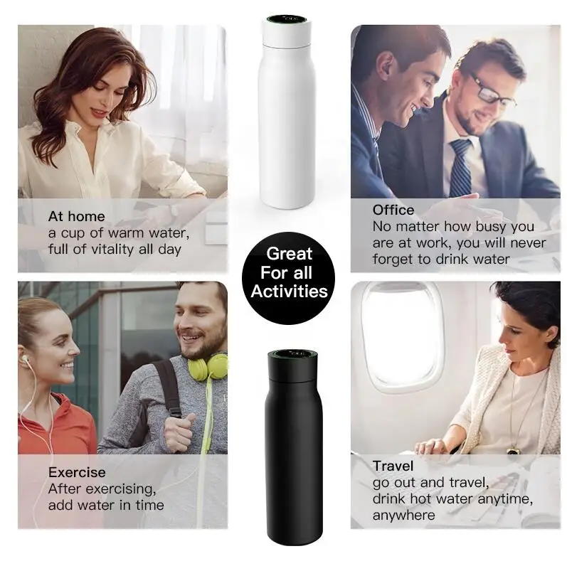 2025 New Intelligent 600ml Temperature Display With APP Water Intake  tracker Measure Smart Reminder Drinking Warmer Smart Cup