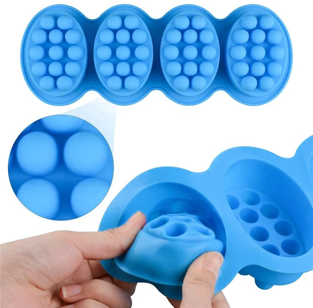 Silicone Molds for Soaps Making Handmade Soap Molds 200G Unique Hotel Bathroom Oval Soap Mold Massage