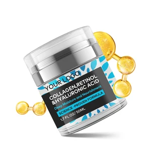 Collagen Retinol Hyaluronic Acid Face Cream Anti-Aging Moisturizer with Glycerin Jojoba Oil for Day & Night Skin Rejuvenation