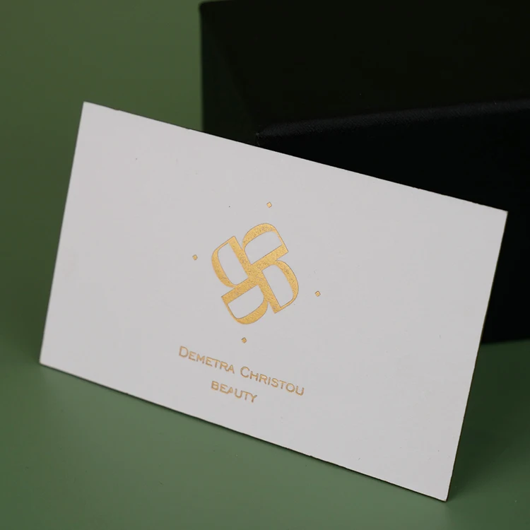 Card Production Printing High-end Business Card Customized Embossed White Double-sided Visiting Card  With Logo