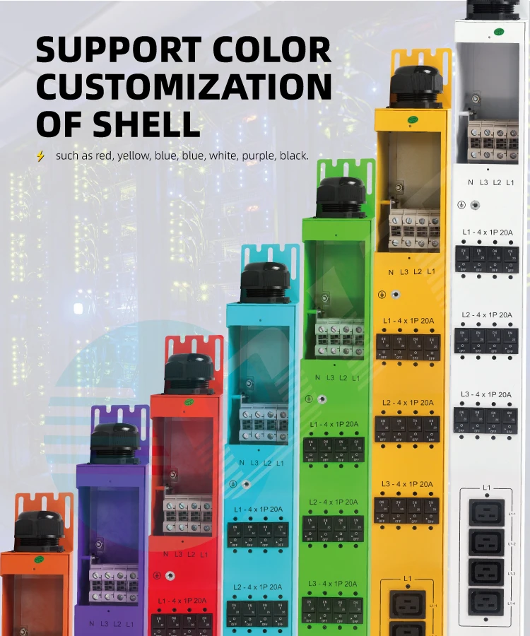 Orient Khóa Pdu Một Pha 3 Pha Khóa 415V C13 C19 Thông Minh Pdu SNMP 125A 160A Đơn Vị Phân Phối Điện Pdu