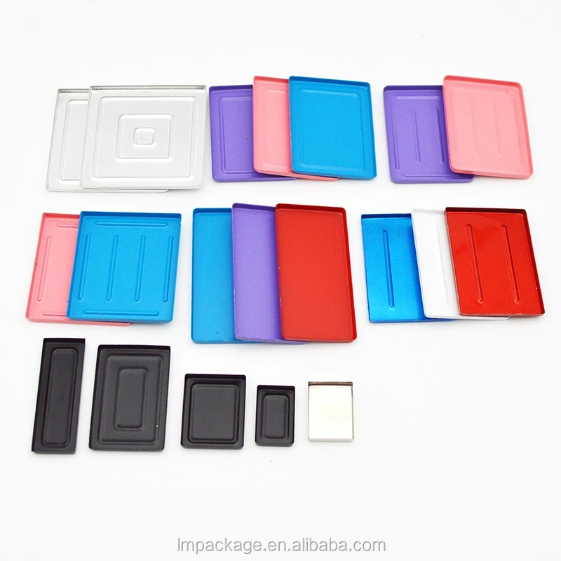 Квадратная пустая Косметика оловянные кастрюли металлические железные жестяные контейнеры для Макияжа Теней для век