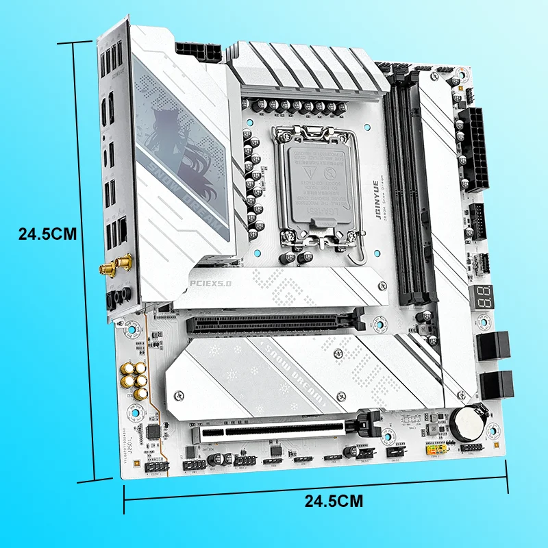 JGINYUE Z890M Snow Dream AI Gaming Motherboard, DDR5, Intel