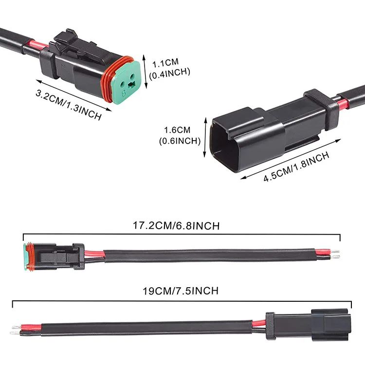 Editbar Set van 10 DT-autostekkers, Duitse stekkerconnector, 2-polige snelverbinder, IP67 waterdicht, elektrische connectoren voor auto's, motorfietsen, vrachtwagens, elektrische voertuigen Editbar Set van 10 DT-autostekkers, Duitse stekkerconnector, 2-polige snelverbinder, IP67 waterdicht, elektrische connectoren voor auto's, motorfietsen, vrachtwagens, elektrische voertuigen