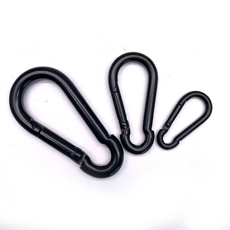 Factory Direct Gourd Shape Snap Hook Black Spray-paint Carabiner Rope Outdoor Hanging Accessory Hammock
