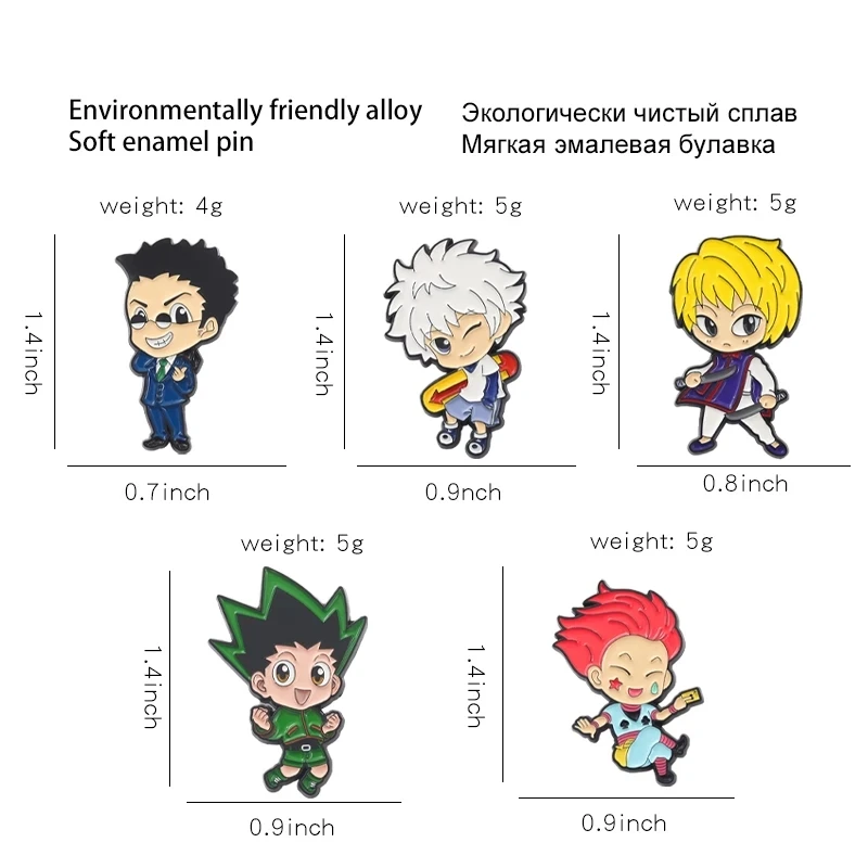 Hunterxhunter Enamel Pins - Custom GON, Killua, Kurapika
