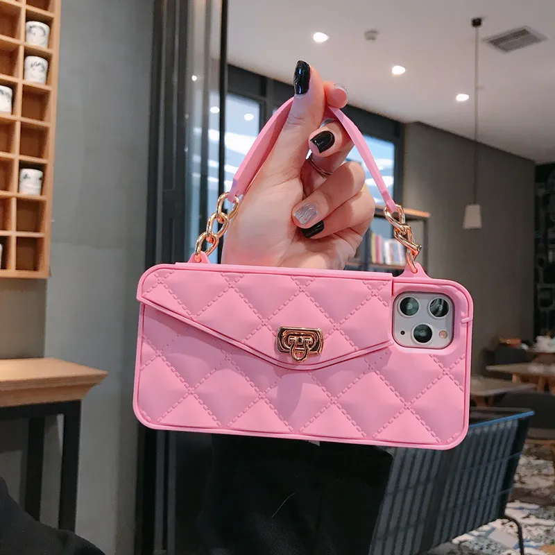 2020 Girls Mobile Covers Necklace Phone Case for iPhone 11 With Strap  Crossbody Purse Women Wallet Cases for iPhone 11 Pro Max