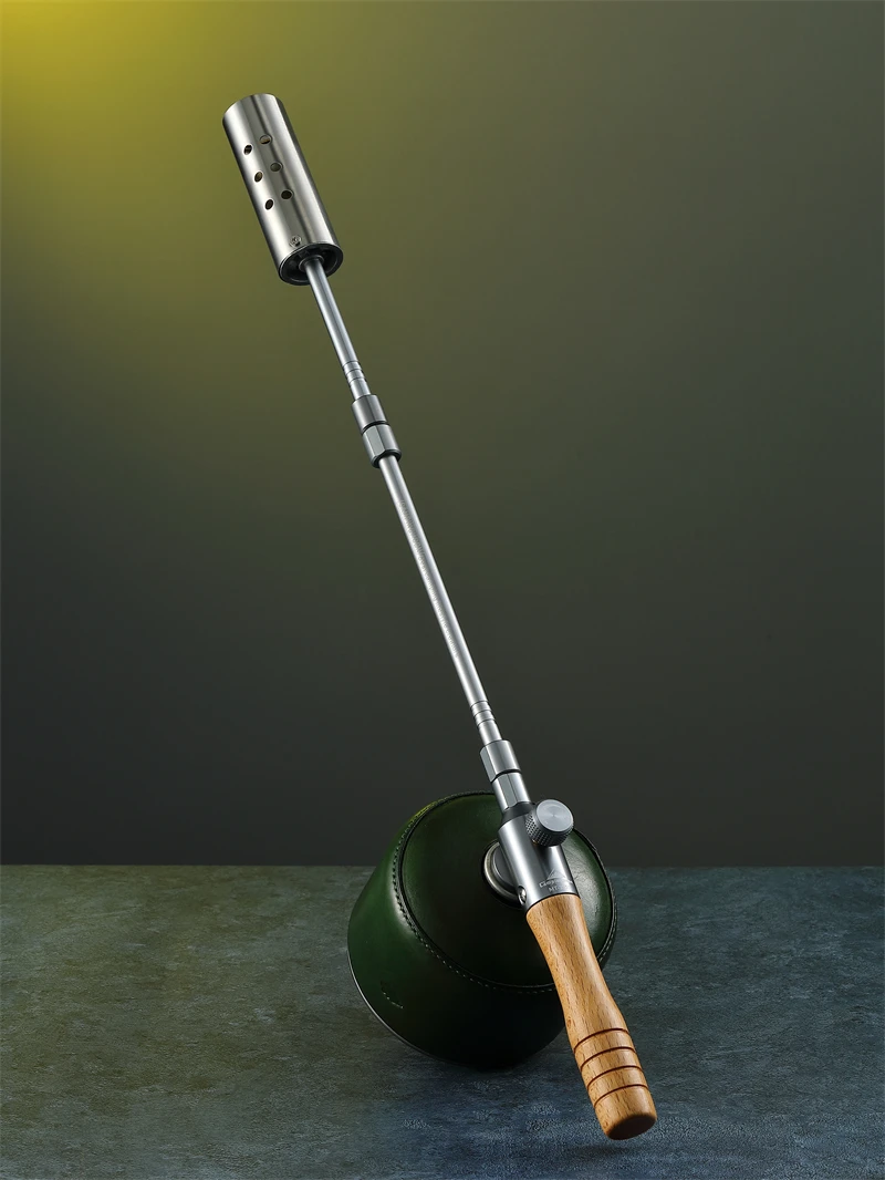 CAMPINGMOON Holzgriff, klassische abnehmbare Gasbrenner, starke Leistung, Brenner, Zünder, 12000 kcal, 360-Grad-Nutzung, Flammenpistole, Camping, Grillen – Detail 6