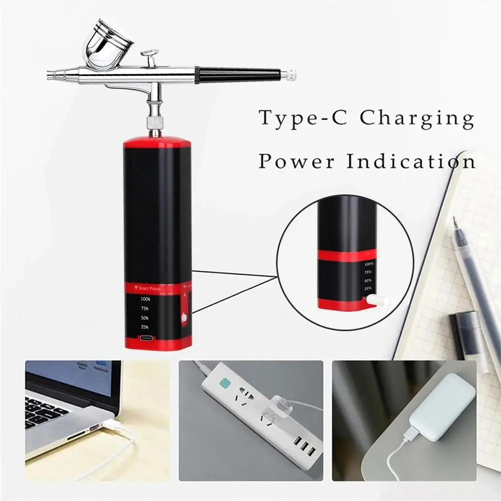 Portable Airbrush Hydrating Usb With Compressor Nano Spray Gun 0.3mm