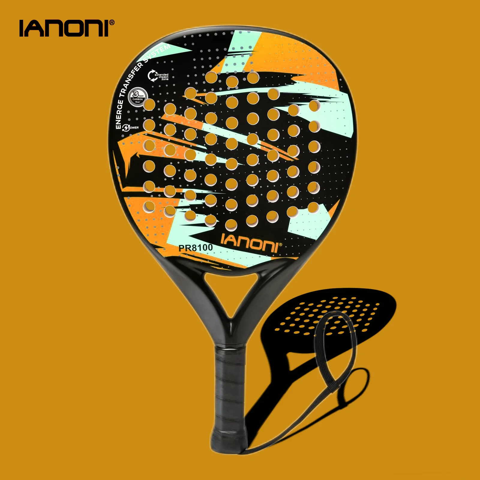 Racchetta Padel IANONI PR8300 – Carbonio, Nucleo EVA Leggero, Telaio Speciale, Presa G2