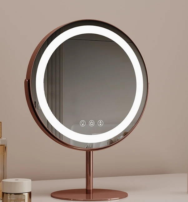LED Makeup Mirror with Smart Touch Buttons USB Charging Interface and PVC Backboard for Personal Beauty