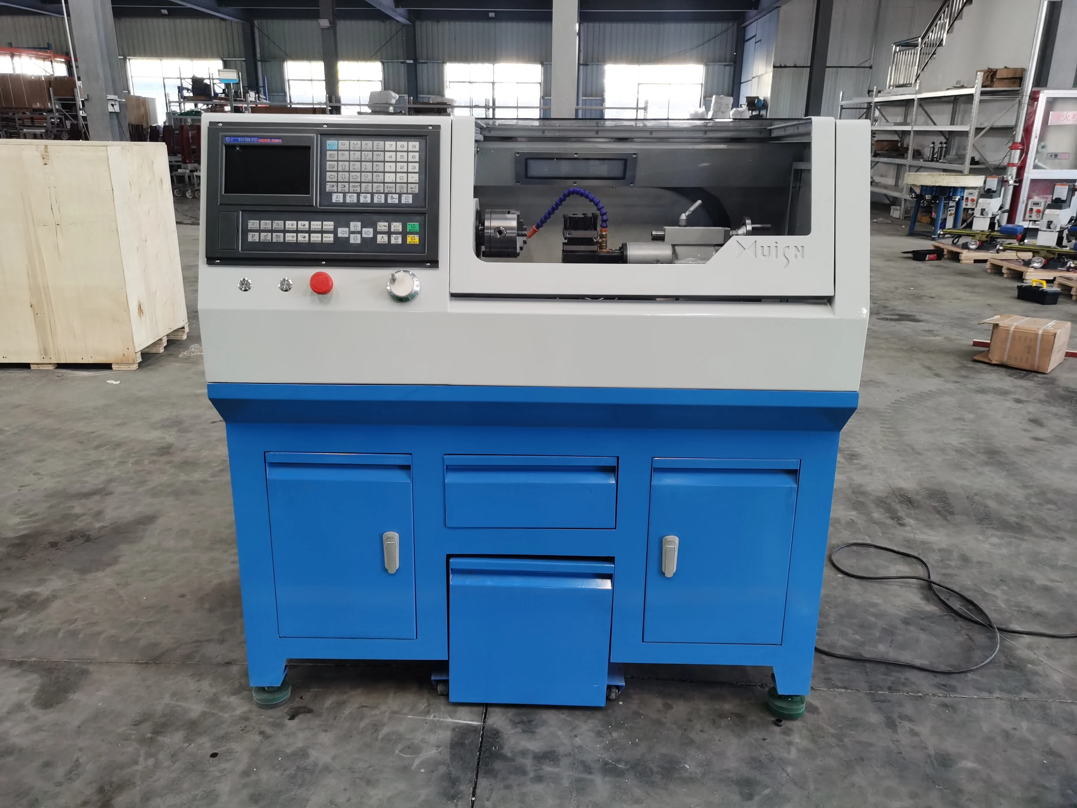 Mini CNC Lathe Machine  CNC210A  Servo Motor Alfa  System
