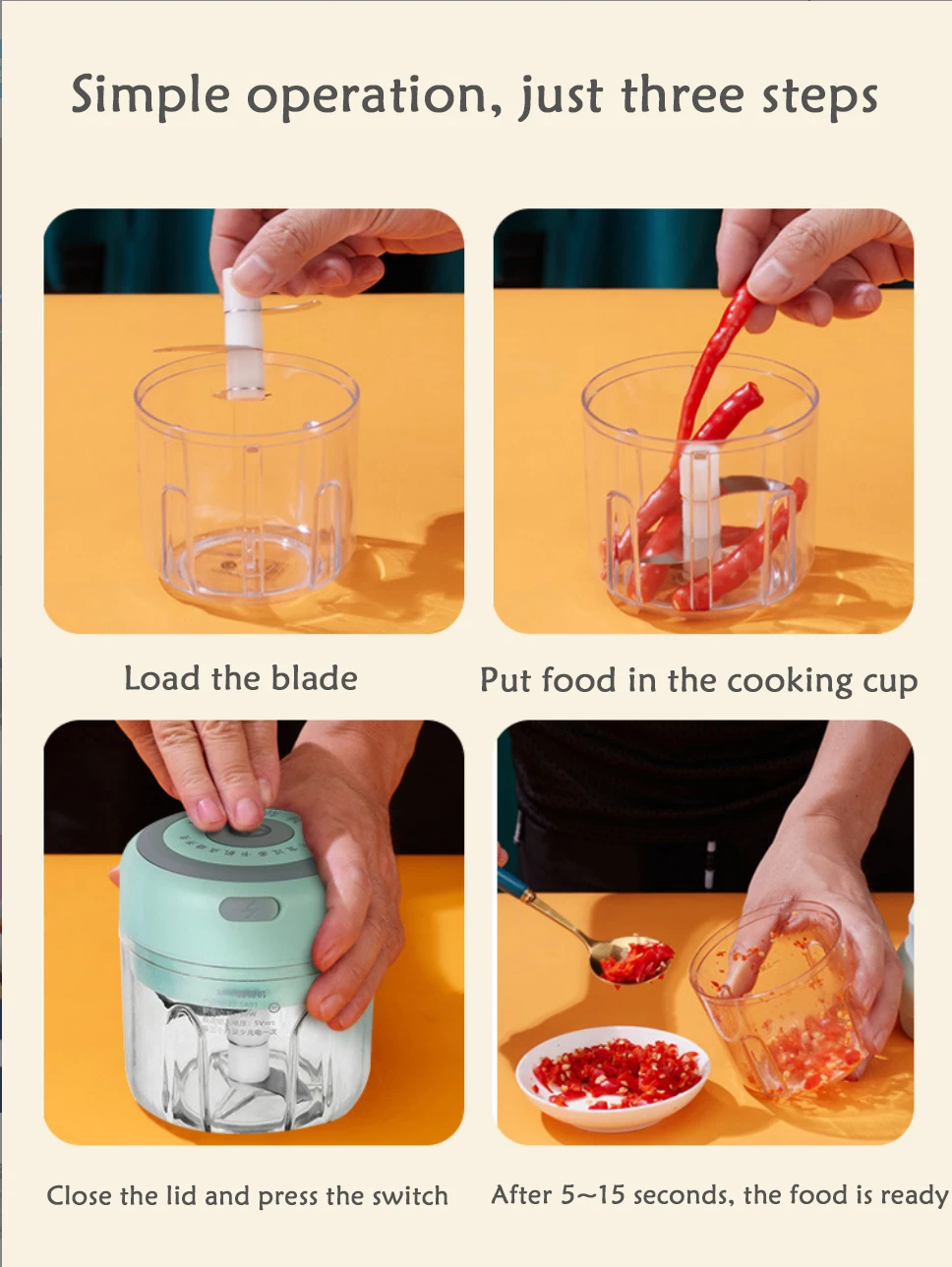 Wholesale Mini Garlic Crusher Wireless Electric Masher Garlic Beater