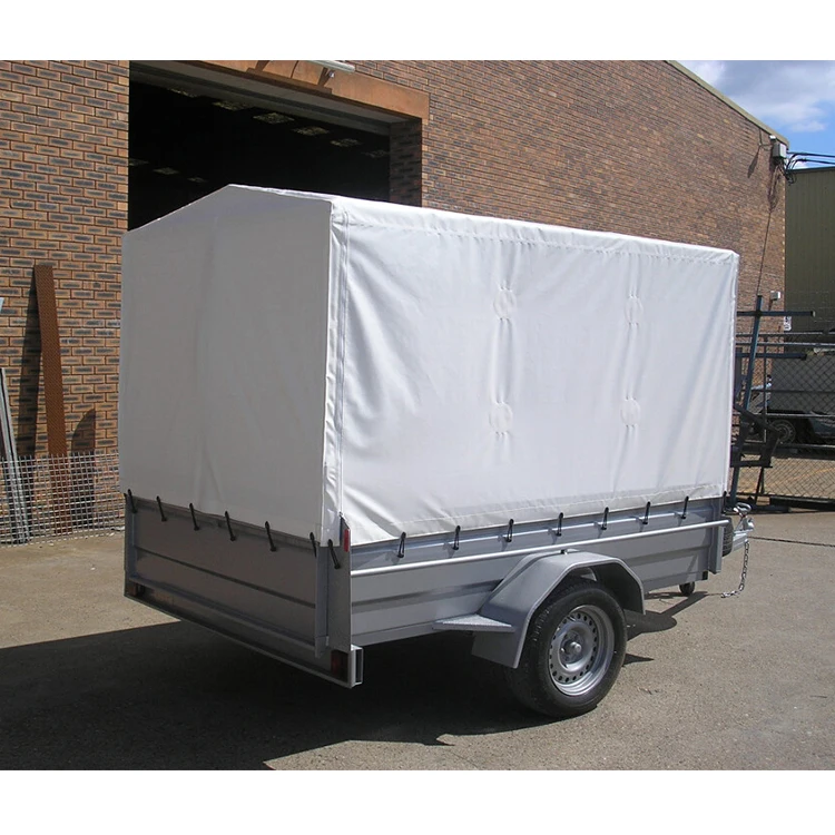 Customized 8x5 Waterproof PVC Tarpaulin Utility Trailer Covers Box Trailer Cage Trailer Canvas Cover with Fittings