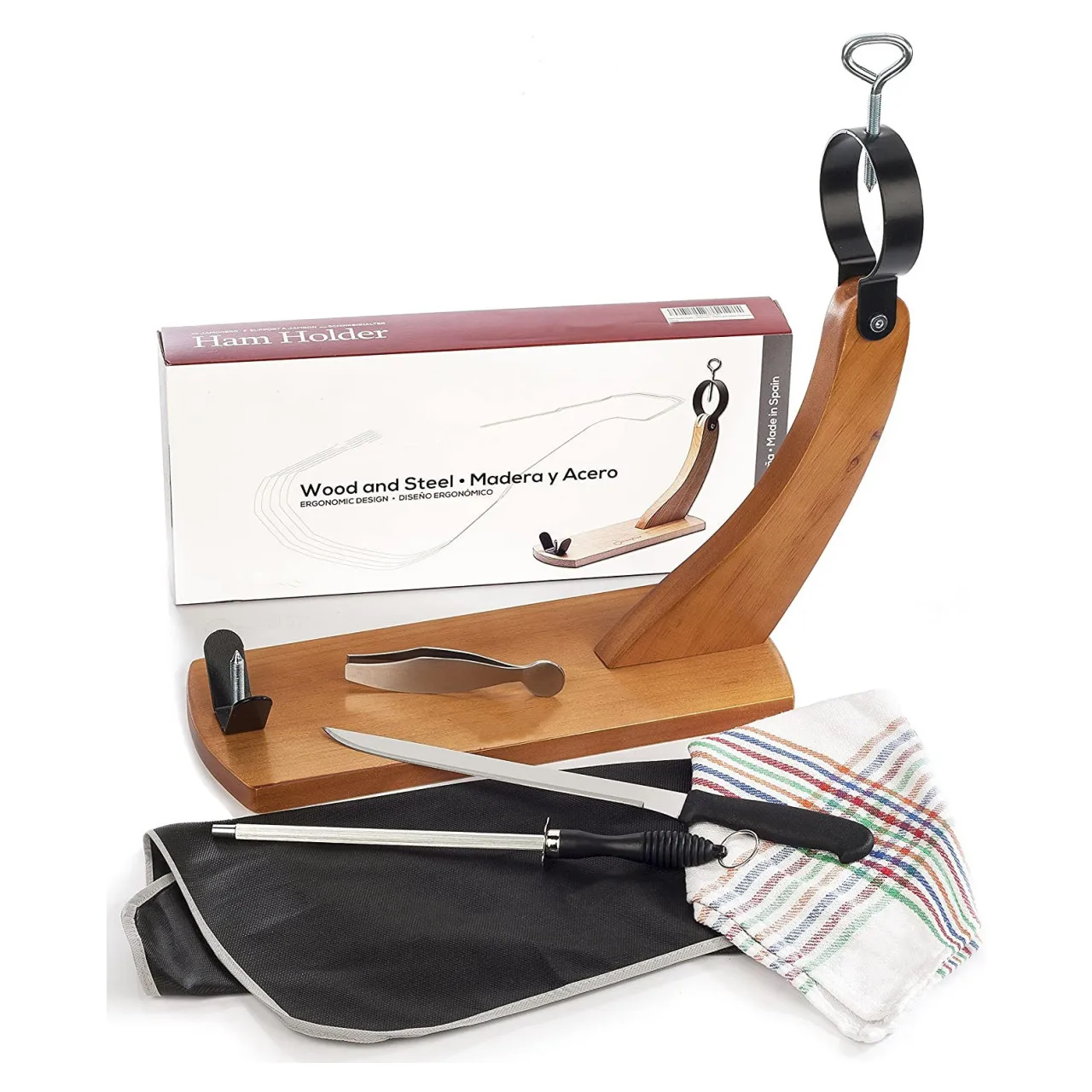 Natural Eco Friendly Ham Frame Rack Display Wooden Cookware Ham Holder