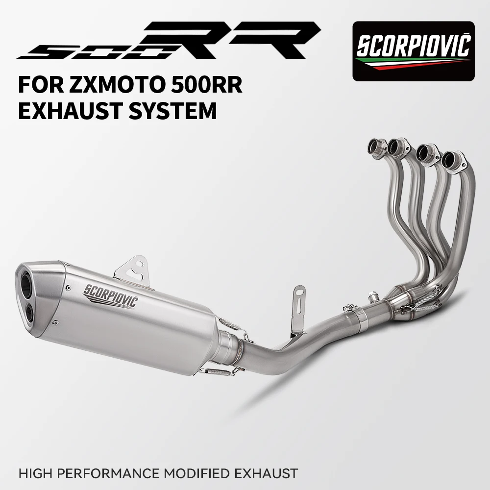 For ZXMOTO 550RR ZX-550R ZX550RR Slip-On Exhaust Muffler, Full