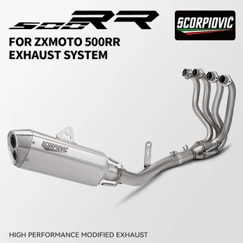 For ZXMOTO 550RR ZX-550R ZX550RR Slip-On Exhaust Muffler, Full