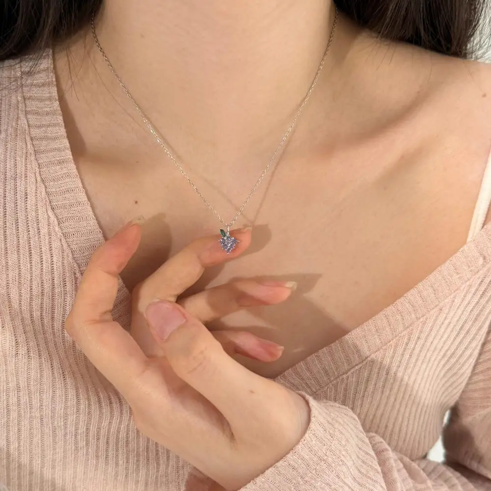 KAKODIY Special 925 Sterling Silver Fine Jewelry for Women 5A Cubic Zirconia Pendant Grape Necklace detail 5
