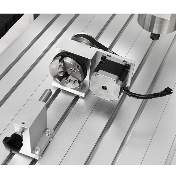 A Axis 80 Chuck and Thimble Cnc Rotary Table 4th Axis Machine Engraving 3040 With Nema 23 76mm Stepper Motor