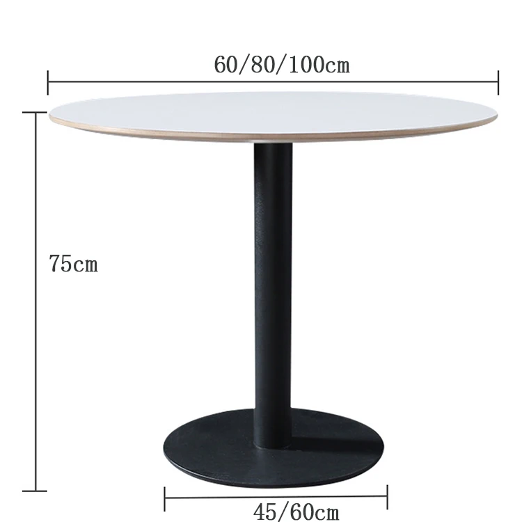 Nordic Iron Art Restaurant Silver Coffee Table White Top Side MDF Creative New bar Tall Round Table