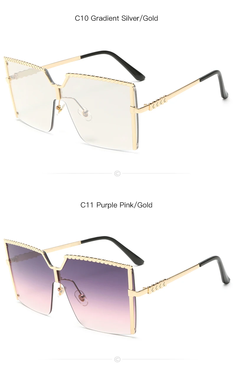 Three Hippos 2021 Sunglasses Fashion Ladies Metal Uv400 Shades Gradient ...