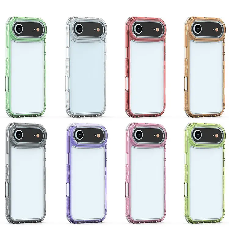 product 2 in 1 tpupc material mobile phone cases for iphone 17 pro and  17 air clear transparent shockproof with clear transparent-2