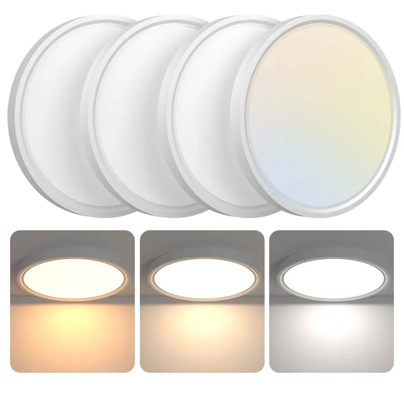 Super Thin 18W Flush Mount 3CCT 5CCT Daylight Black Round Flat Led Panel Light Profile Ceiling Light Fitures