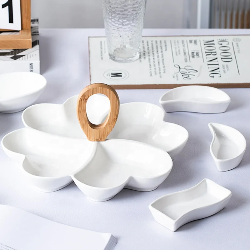 Оптовая продажа, белая керамическая посуда, доломитные тарелки, Салатница, Сервировочная тарелка, тарелка для закусок для домашней вечеринки, кухонная настольная