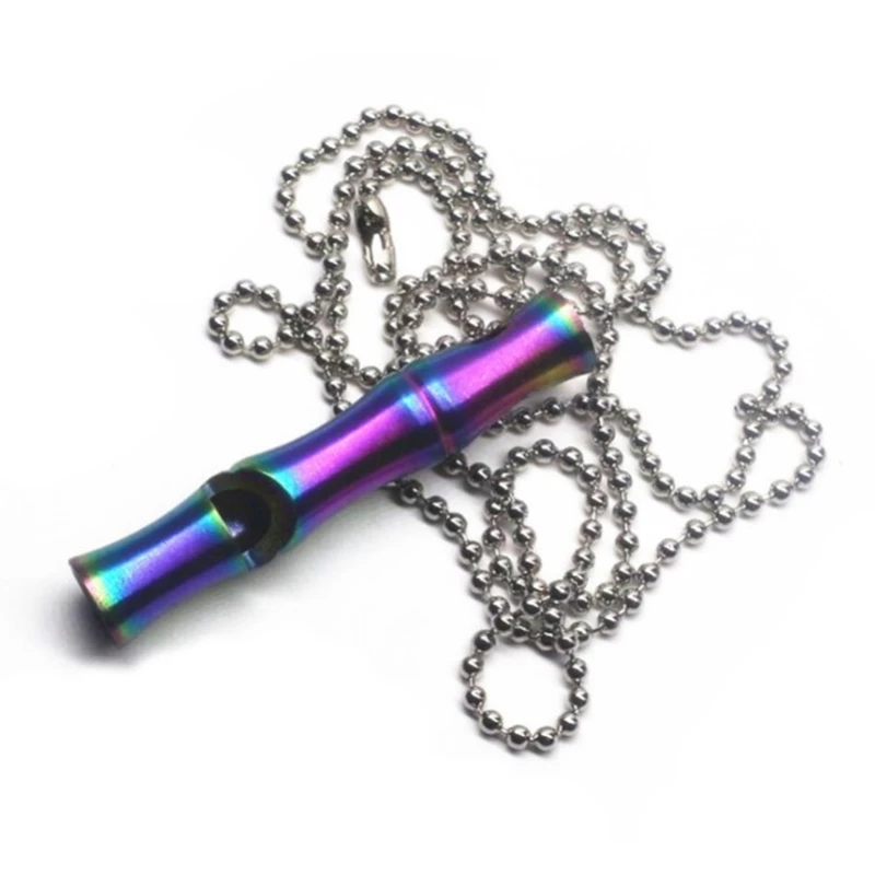 Creative Bamboo Joint Survival Stainless Steel Loud Whistle Classic Edc