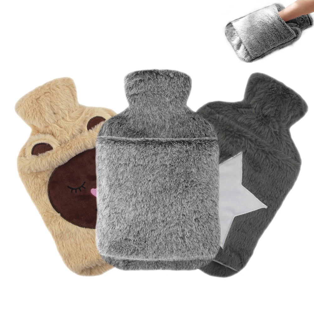 custom new design plush natural rubber hot water bag bottle hand warmer cover manufacturer