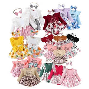 Wholesale Baby Clothes 0-3 Months Toddler Rompers One Pieces Playsuits Jumpsuit Bodysuits 2PCS Plain Baby Rompers