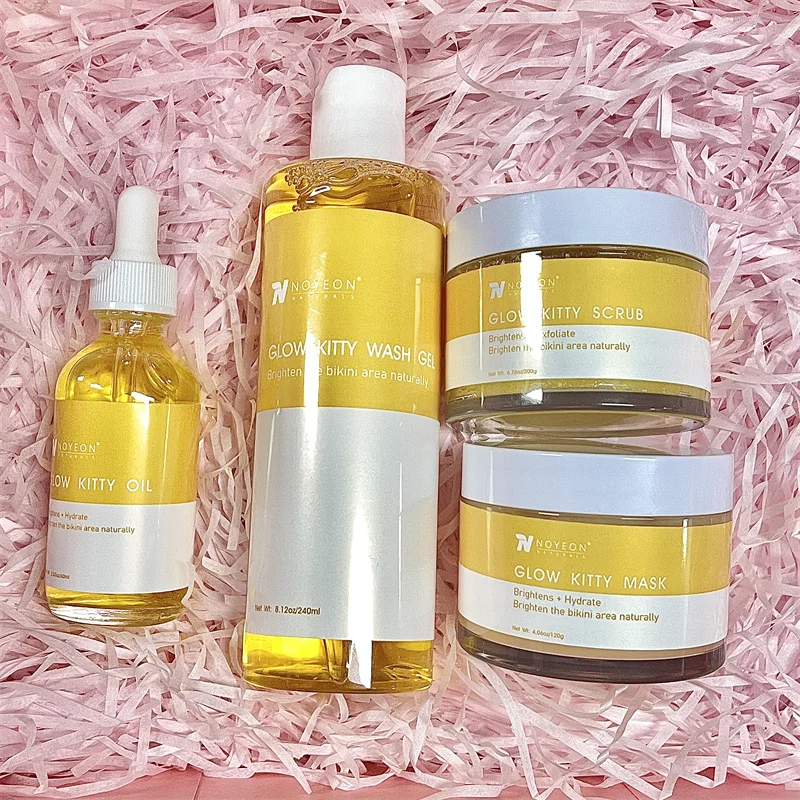 Yoni Kit Turmeric Brighten Scrub Wash For Dark Inner Thighs Herbal Yoni Oil mask For