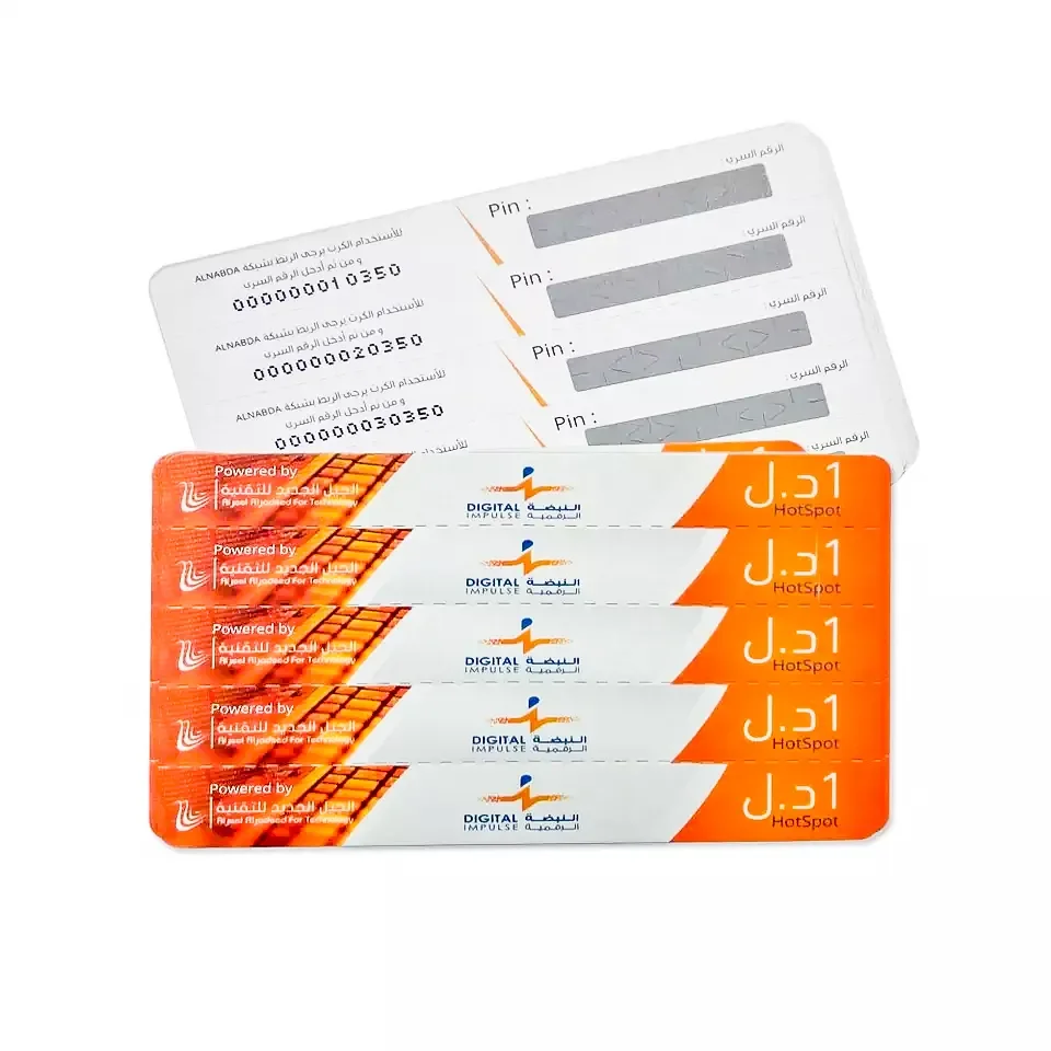 PVC Prepaid Calling Scratch Recharge Card for Mobile Phones