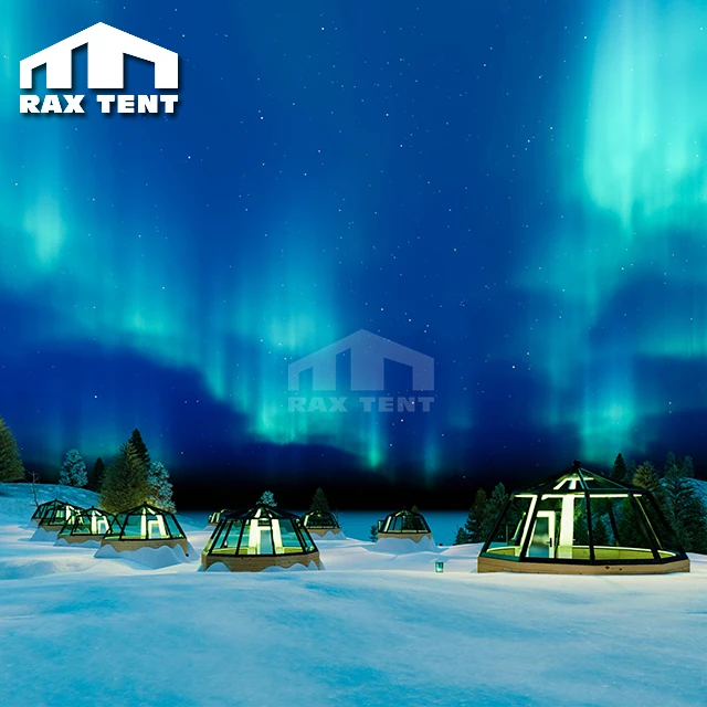 フィンランドの北極リゾートにあるRAX TENT 5Mガラスイグルーオーロラ