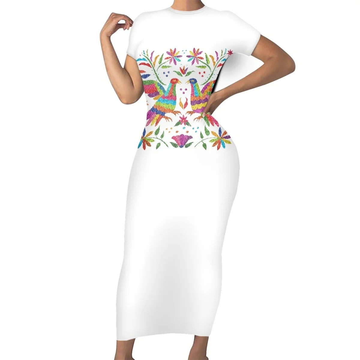 Mexican Embroidery Design Folk Art Clothing - Otomi Bird Cloth