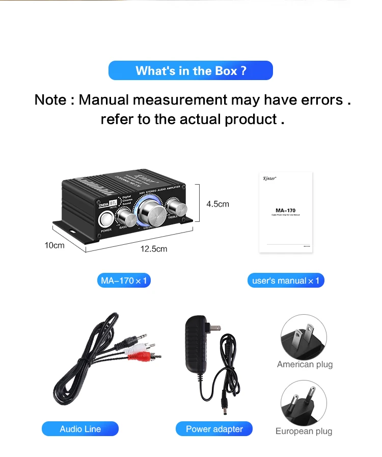 Kinter Ma170 Dc12v 2 Channel Home Mini Hifi Sound Audio Power