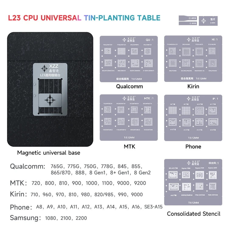 XZZ L23 Universal CPU Reballing Station Magnetic Auto Clamping BGA Tin Planting Table for Chip Repair