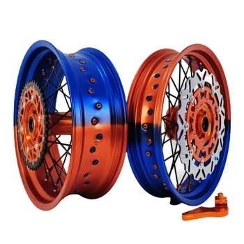High Quality 17 Inch Bi-color Fit KTM Customized Accept Color Supermoto Wheels  Rims Set